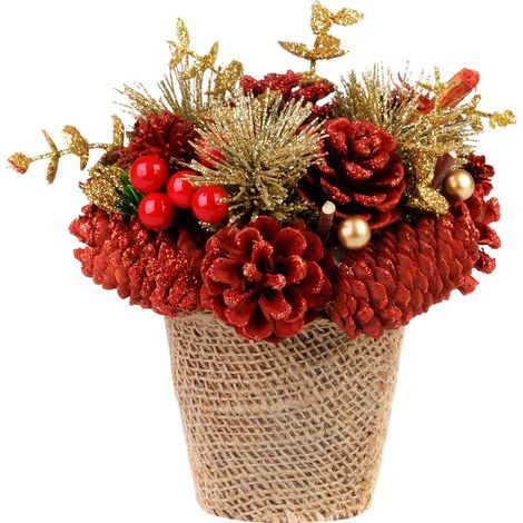 Ikebana MagicHome Weihnachten, natürlich, rot, 17x17 cm (1/2)
