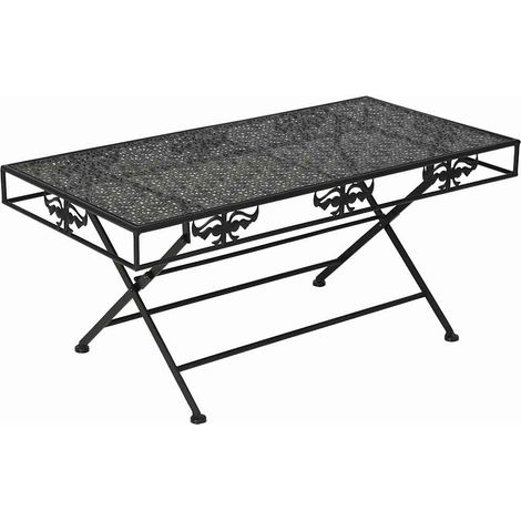 vidaXL Table basse pliante Style vintage Métal 100x50x45 cm Noir (1/5)