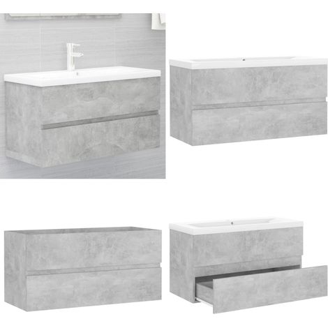 Waschbeckenunterschrank Einbaubecken Betongrau Holzwerkstoff - Waschbeckenunterschrank - Betonoptik - Badezimmermöbel - Küchenwäsche - Spülbecken - Home & Living