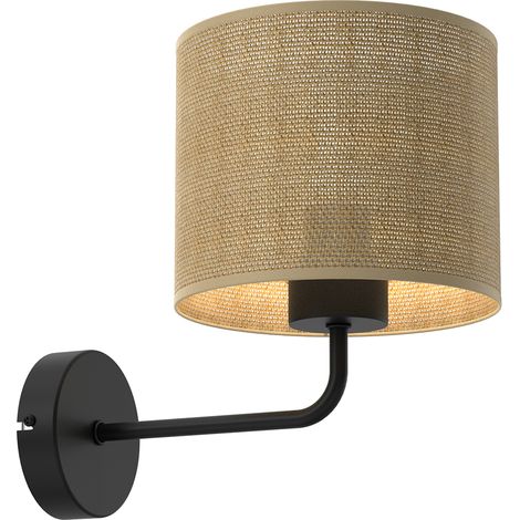 Applique murale noire abat-jour jute Jute E27 Luminex