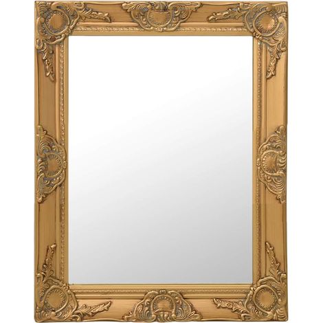 Miroir mural-Miroir Suspendu style baroque 50x60 cm Doré 893457 (1/5)