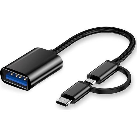 Adaptateur OTG 2 en 1 et câble de données USB C vers USB femelle/Micro USB (1/5)