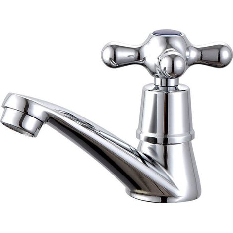 Robinet d’eau froide simple Robinet d’eau, Robinet à un robinet froid Chrome Basin Robinet d’eau, Pour La maison Salle de bain (1/4)