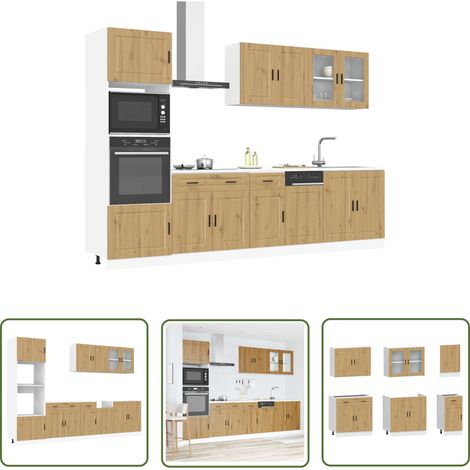 vidaXL 7-tlg. Küchenschrank-Set Kalmar Artisan-Eiche Holzwerkstoff (1/5)