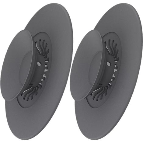 Bouchon Baignoire Silicone 2 Pièces - Pliable Bouchon d'écoulement d'Écoulement Universel avec Fonction de Filtration pour Cheveux et Aliments, Idéal pour Éviers, Lavabos et Baignoires