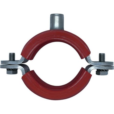 Munsen Bossed Pipe Clip for 15 NB Pipe (21 mm Pipe OD) T316 Marine Grade Stainless Steel With Fire Retardant Rubber (1/4)