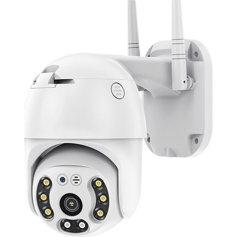 Caméra de sécurité dôme PTZ HD WiFi sans fil 1080p 2 MP avec vision nocturne couleur, étanchéité IP66, contrôle P2P via application mobile et détection de mouvement pour la sécurité de votre domicile. (1/3)