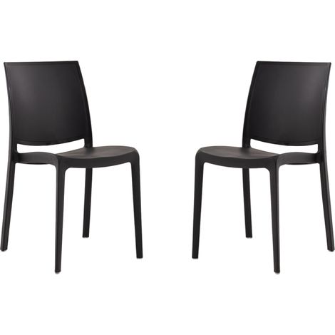 Sedia da giardino o cucina in polipropilene impilabile - Set 2 FEBE Antracite (1/3)
