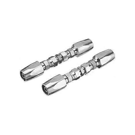 2-teiliges Hydraulikschlauch-Reparaturset, wiederverwendbar, 2-adrige wiederverwendbare Hydraulik-Reparaturverschraubung 3/8 Zoll