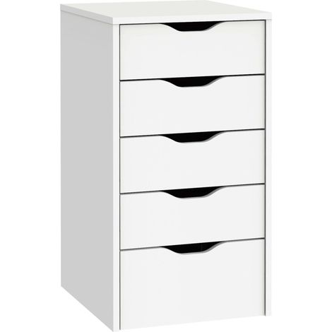 Cajonera Eko 5 Cajones Color Blanco Oficina Despacho Moderno Mueble Almacenaje 71x40x43 cm