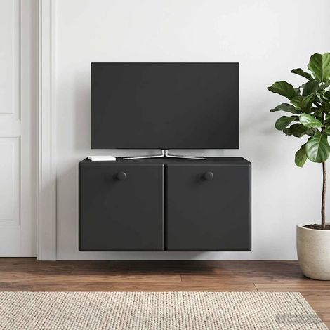 Wandmontierter TV-Schrank 59,5 x 31 x 30 cm Schwarz (1/5)