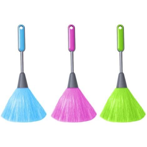 Pair Lot de 3 Plumeaux Moelleux pour Cuisine, Clavier d'Ordinateur, Fenêtre - Plumeau à Main en Microfibre, Outil à Poussière Doux (Vert, Rose Rouge, Bleu)
