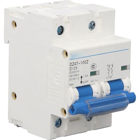 Disjoncteur miniature 10 kA, rail DIN 36 mm, protection contre les surcharges, 500 V CC, 125 A (1/5)