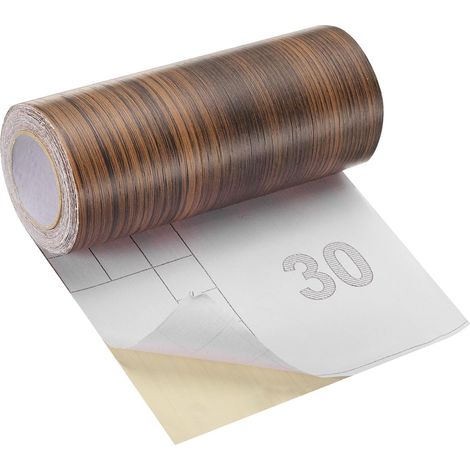 Wood Grain Tape, 5.9" x33 Ft Self Adhesive Repair Patch For Skirting Boards, Doors, Floor Repair, Home Decoration Furniture Walnut (1/5)