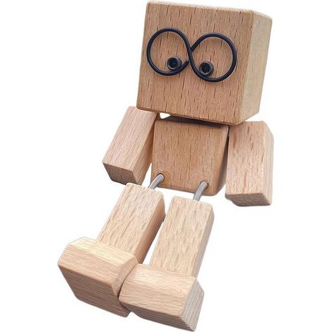 Figurine Homme En Bois - Balançoire À Ressort - Décoration De Voiture - Avec Emplacement Pour Pastille D'aromathérapie - 8 cm - 1 Pièce (1/5)