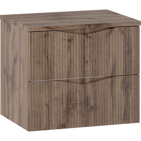 Waschtischunterschrank 60.6cm Tao mit 2 Schubladen, Holzoptik