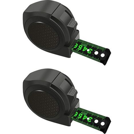 Metre ruban 5m,Mètre à ruban en acier fluorescent,Nouveaux Mètre ruban fluorescents autobloquants,Outils ruban à mesurer durables pour le bricolage ou le projet construction (2 pièces) (1/5)