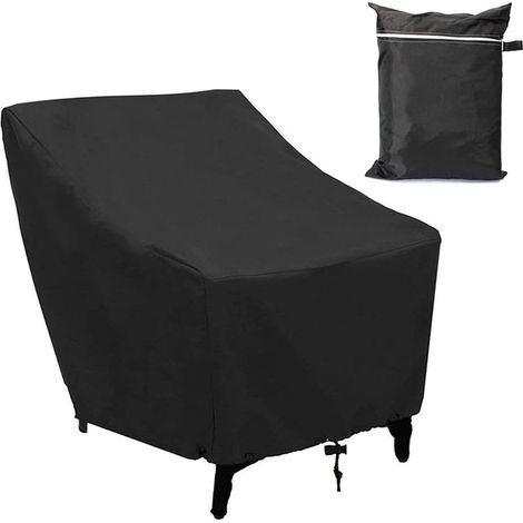 210D Waterproof Outdoor Deep Seat Garden Chair Cover Patio Chair Cover Anti-UV Windproof with Adjustable Rope,80x85x91cm (1/5)