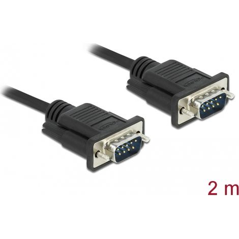 Delock Cable serie RS-232 Sub-D9 macho a macho 2 m