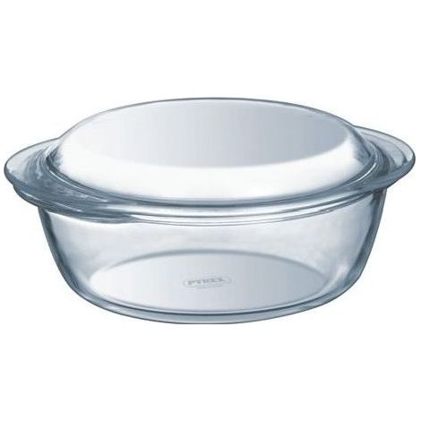 Pyrex 2047143 Classic Casseruola Tonda con Coperchio 2.1 L vetro borosilicato colore Trasparente