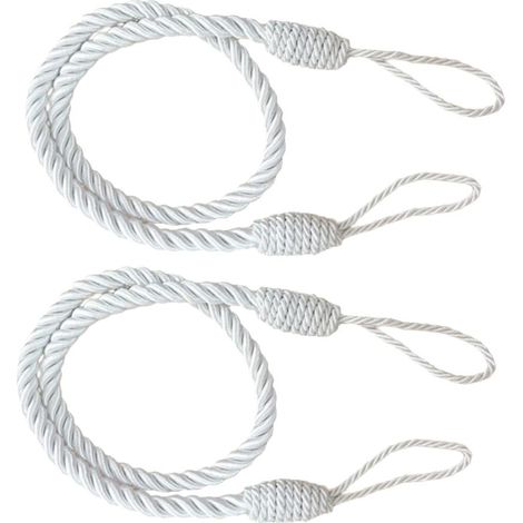 2 PCS Corde Rideau Drape Embrasses Gland Salon Chambre Blanc 1 (1/5)