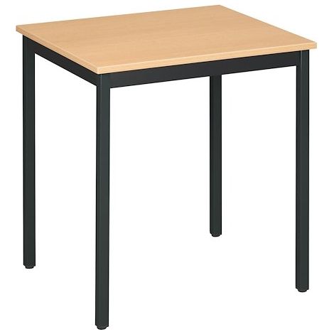 Table multi-usages hêtre L 70 x P 60 cm - Éco - piétement noir - Maxiburo