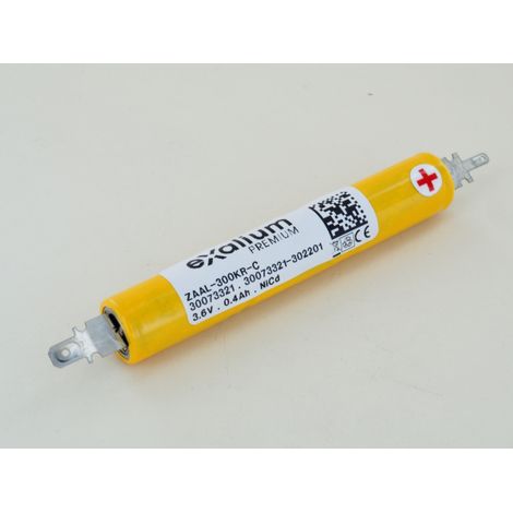 Batterie 3.6V 400mAh NiCd ZAALHT-300KR pour BAES Zemper