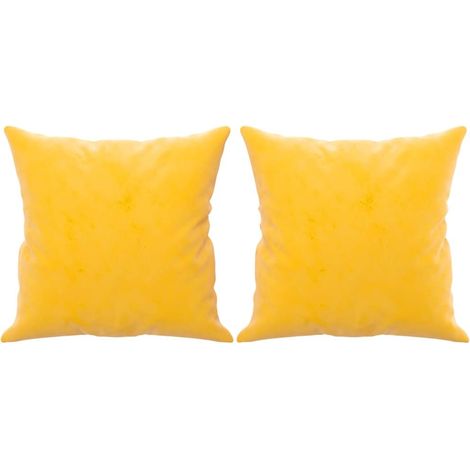 2 Coussins décoratifs Jaune 40 x 40 cm En Velours. Idéal Salon, Sofa et Canapé (1/5)