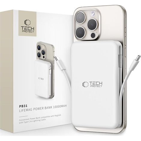 TECH-PROTECT PB31 LIFEMAG MAGSAFE POWER BANK 10000MAH BLANCO
