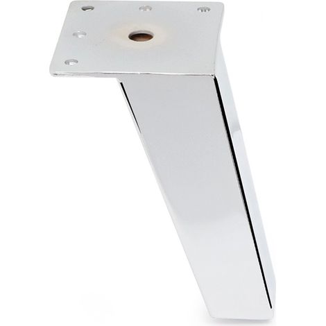 Q&Q pata metálica rampa h123 acabado cromo , La pata metálica Rampa es ideal para sofás y muebles, está hecha de metal duradero con una altura de 123 mm. (1/2)