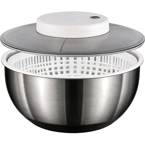 Essoreuse à Salade électrique, Grande Essoreuse à Salade Automatique De 4,8 L, Essoreuse à Laitue Automatique, Laveuse De Laitue Rotative En Acier Inoxydable, Pour Salade Fruits Légumes (1/5)