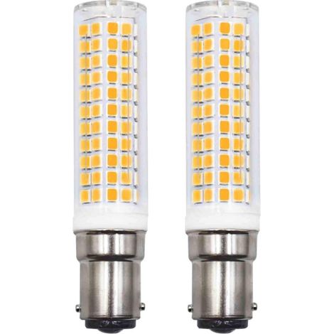 Confezione da 2 lampadine LED B15d, sostituzione per 75W 90W 80W, bianco caldo 3000K, 220V 230V, 890lm, 7W, applique per soggiorno, lampadario, macchina da cucire [Classe energetica E] (1/4)