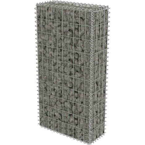 Gabion Wall with Covers Galvanised Steel 50x20x100 cm vidaXL