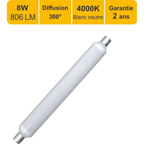 Tube LED linolite salle de bain S19 8W (Equiv. 50W) 806LM 4000K - garantie 5ans