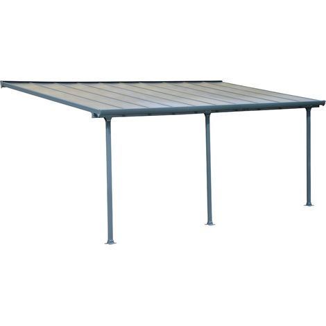 Palram – Abri de terrasse aluminium Feria anthracite 295x610x305 cm – Panneaux polycarbonate 8 mm – Protection UV – Installation facile Click N' Lock (1/5)
