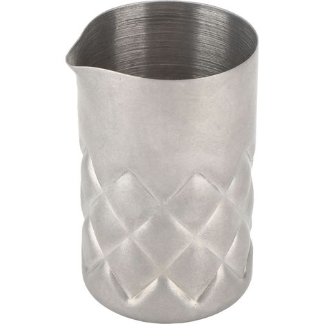 60-ml-Rührglas aus Edelstahl, korrosionsbeständig, mit Bar-Skala, silberfarbenem Finish und Sieb (1/5)