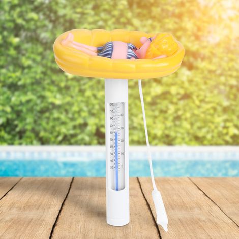 Niedliches, schwimmendes Schwimmbadthermometer in Cartoonform mit Temperaturanzeige in °F/°C (1/5)
