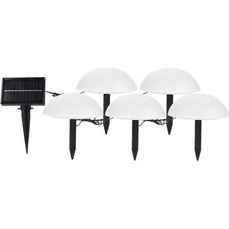5-in-1-Solarleuchten für Einfahrt, Garten, Terrasse, Gehweg, Hof – halbkugelförmige Erdspieße (1/5)