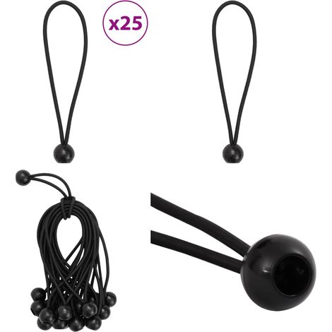 Spanngummis mit Kugeln 25 Stk. 21 x 0,5 cm - Campingausrüstung - Zeltausrüstung - Spannseile - Gurte - Karabinerhaken - Home & Living (1/5)