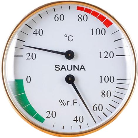 Thermomètre de sauna 2 en 1, moniteur de température et d'humidité, thermomètre sauna Fahrenheit, sans batterie, suspendu à l'extérieur, étanche et antirouille pour chambre à coucher, cour, jardin