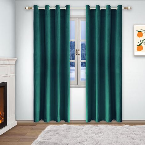 Rideaux occultants, idéaux pour la chambre, à œillets, isolants thermiques et phoniques, pour le salon (lot de 2), dimensions : 132 x 160 cm (largeur x longueur).