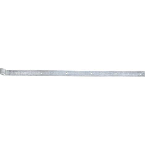 Penture droite zinguée – 800 mm x 35 mm – avec gond Ø14 mm – Bout arrondi – Acier galvanisé – Marque