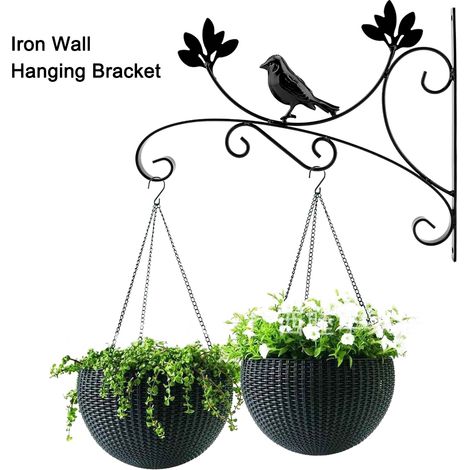 Wandhalterung aus Eisen, Pflanzenhänger, Blumentopfhaken für die Dekoration von Haus und Garten (1/5)