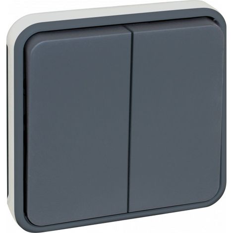 Interrupteur étanche double bouton poussoir composable encastrable IP55 (1/4)