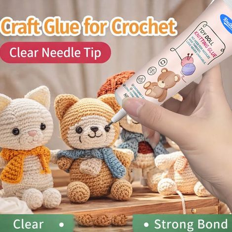 KineShineX Häkelkleber wird zur Reparatur von mikrogehäkelten Stoffen, Stoffpuppen und anderen DIY-Bastelarbeiten verwendet. (1/5)