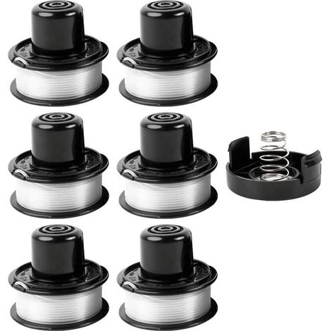 HOXILEELEO - Lot de 6 bobines de fil de rechange pour débroussailleuse Black Decker RS-136-BKP/682378-02 de 6,1 m à alimentation automatique (1/5)
