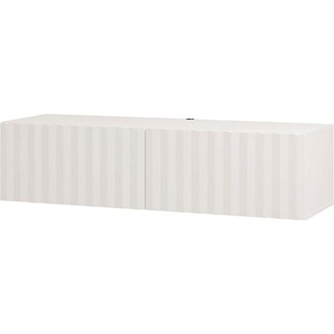 TV-Lowboard Vetto, eine Ablage, 2 Türen, 2 Fächer, 128x42x32h cm, Weiß Creme