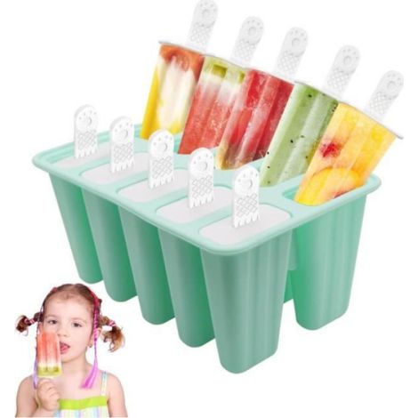 Moule À Glace - Silicone Alimentaire - 10 Unités - Pour Glaces Sur Brochette - Réutilisable (1/3)