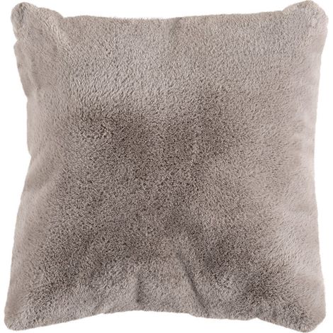 Joy - coussin - en fausse fourrure - 48x48 cm - taupe (1/4)
