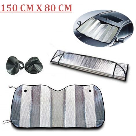 Sonnenschutz für die Windschutzscheibe von Auto, Geländewagen, Bus, SUV, Lkw – beidseitig mit Aluminiumfolie, 150 cm x 80 cm